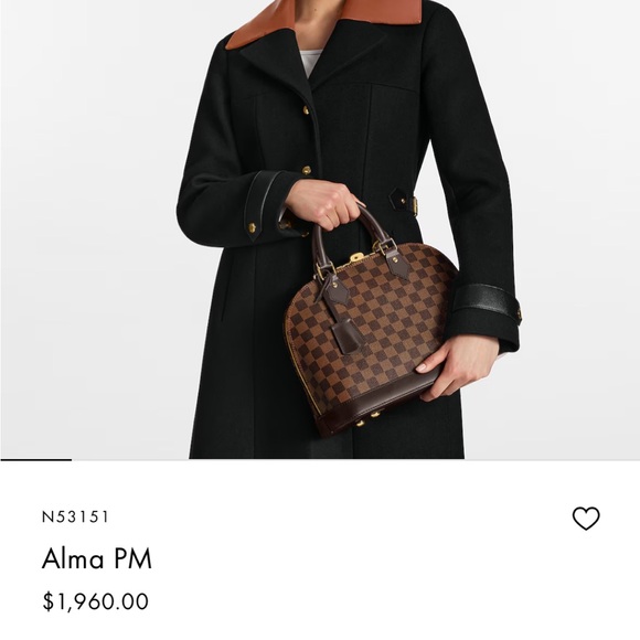 ❤️Authentic❤️ Louis Vuitton Alma PM Damier Ebene N53151 Like new it was a gift. - Picture 10 of 11